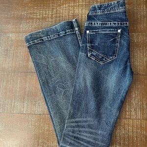 Rock & Roll Cowgirl Dark Blue Flare Jeans